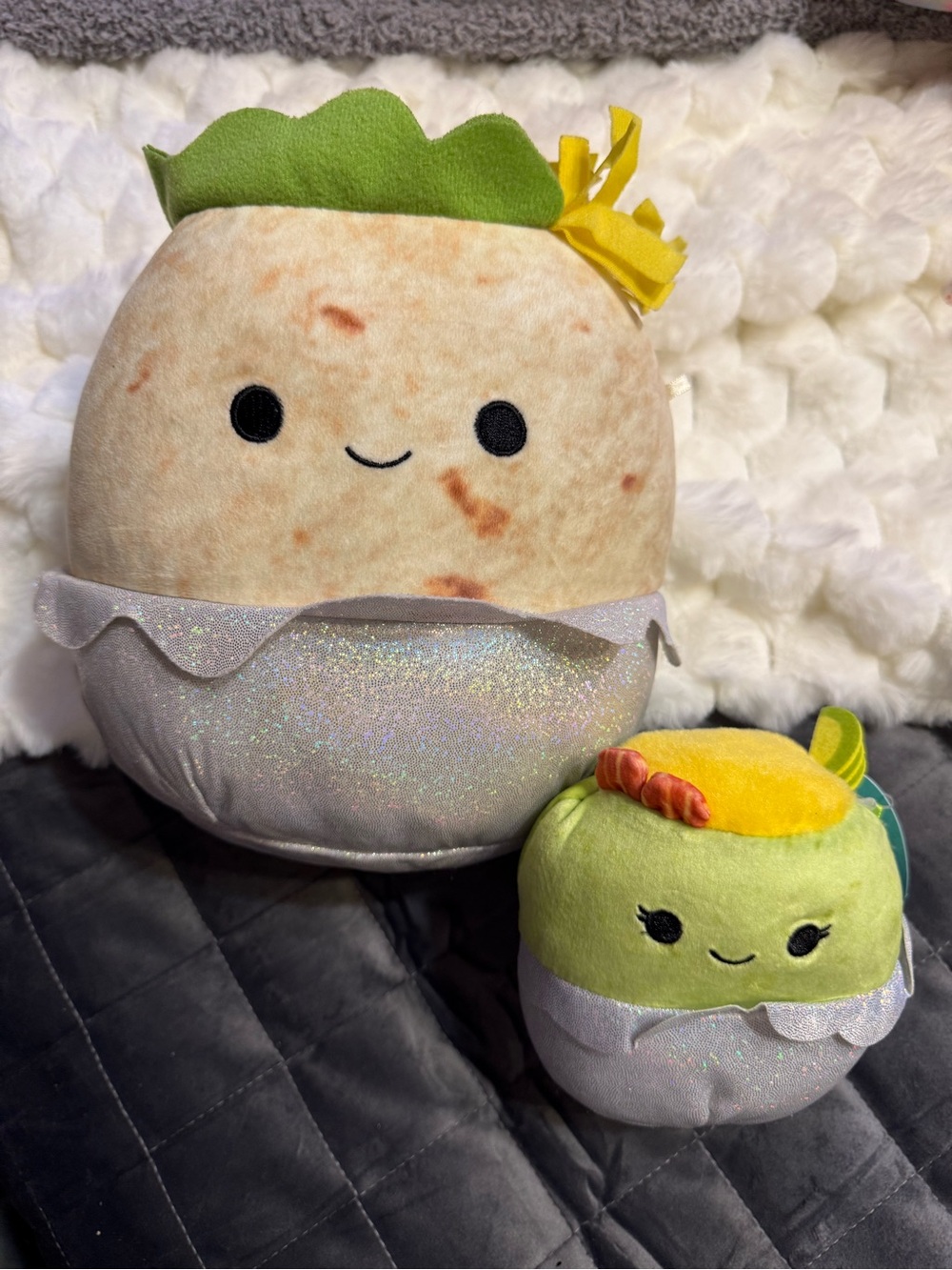 Squishmallows Plush Duo - Beige, Green, Yellow